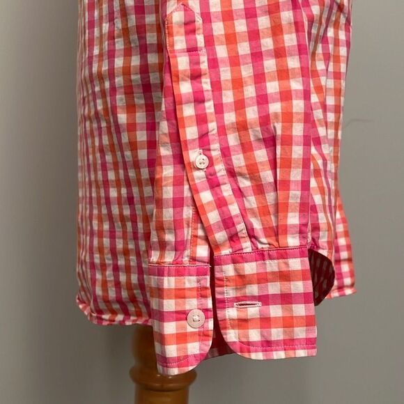 J. Crew Men's Orange Plaid Long Sleeve Button Up shirt Size Extra Small - Picture 5 of 8